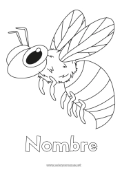 Colorear gratis Animales Abeja Insectos