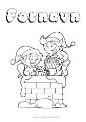 Gratis fargelegging Gaver Julealver Jul Peis Fargelegging av nisser