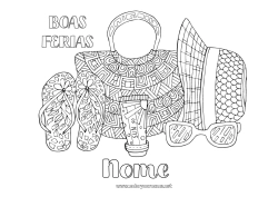 Desenho grátis Férias Verão Chapéu Babá Chinelo Óculos Óculos de sol