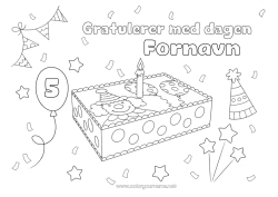Fargeleggingssiden å tilpasse Kake Bursdag Klovn Gratulerer med dagen! Tilpasset bursdag alder Sirkus
