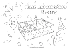 Desenho grátis Bolo Aniversário Palhaço Feliz aniversário (francês) Mensagem Idade comemorada personalizável Circo