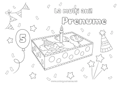 Pagină de colorat gratuită Tort Aniversare Clovn La mulți ani! Vârstă personalizabilă de sărbătorit Circul