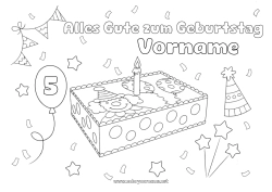 Kostenlose Malvorlage Kuchen Geburtstag Clown Alles Gute zum Geburtstag (Französisch) Nachricht Angepasstes Geburtstagsalter Zirkus