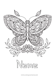 Colouring to customise Mandala Butterfly Animal Complex Colouring Pages Zentangle Insects
