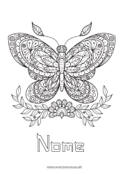 Desenho grátis Mandala Borboleta Animal Colorações Complexas Zentangle Insetos