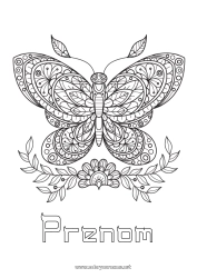 Coloriage à personnaliser Mandala Papillon Coloriages complexes Zentangle Insectes