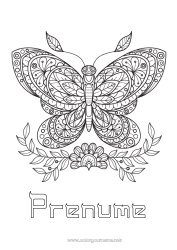 Desen liber de colorat Mandala Fluture Animal Desene de colorat complexe Zentangle Insecte