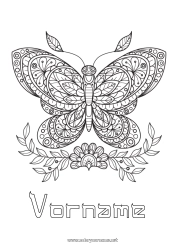 Kostenlose Zeichnung Mandala Schmetterling Tier Komplexe Ausmalbilder Zentangle Insekten