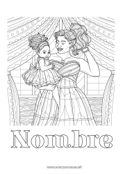 Colorear gratis Mamá Chica Dibujos complejos para colorear Zentangle