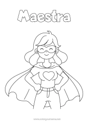 Colorazione gratuita Mamma Eroe Sorella Tata