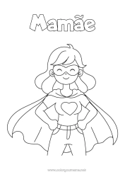 Página de desenho infantil Mamãe Herói Irmã Babá