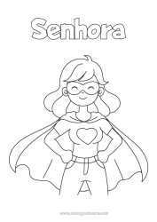 Página de desenho infantil Mamãe Herói Irmã Babá