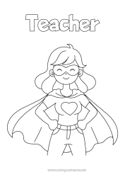 Child coloring page Mum Hero Sister Nanny