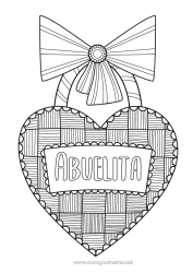 Niño página para colorear Corazón Zentangle