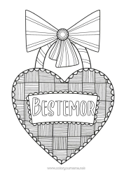 Gratis fargelegging Hjerte Zentangle