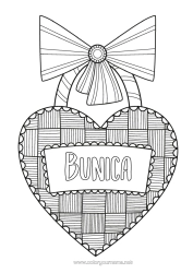 Pagină de colorat gratuită Inimă Zentangle