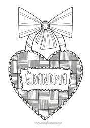 Free coloring Heart Zentangle