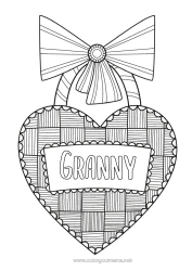 Child coloring page Heart Zentangle