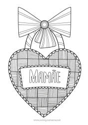 Página de desenho infantil Coração Zentangle