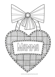 Pagina da colorare per bambini Cuore Zentangle