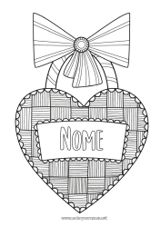 Pagina da colorare per bambini Cuore Zentangle