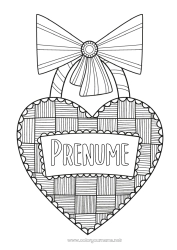 Desen liber de colorat Inimă Zentangle