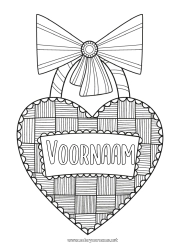 Gratis kleurplaat Hart Zentangle