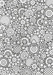 Färgläggningssida för barn Blommor Vår Utsmyckat namn Komplexa målarbilder Zentangle