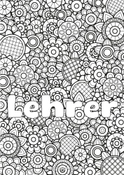 Kinder-Malvorlage Blumen Frühling Dekorierter Name Komplexe Ausmalbilder Zentangle