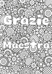 Colorazione gratuita Fiori Primavera Nome decorato Colorazioni complesse Zentangle