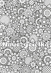 Kolorowanka dla dziecka Kwiaty Wiosna Nazwisko odznaczone Złożone kolorowanki Zentangle