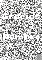 Niño página para colorear Flores Primavera Nombre decorado Dibujos complejos para colorear Zentangle