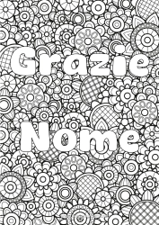 Disegno gratuito Fiori Primavera Nome decorato Colorazioni complesse Zentangle
