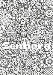Página de desenho infantil Flores Primavera Nome decorado Colorações Complexas Zentangle