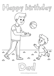 Free colouring Dad Beach Child Adult Beach ball Coach, trainer Games and toys Competitions and awards