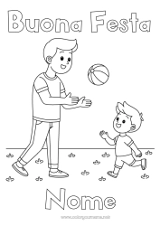 Disegno gratuito Papà Spiaggia Bambino Adulto Palla da spiaggia Allenatore Giochi e giocattoli Competizioni e premi