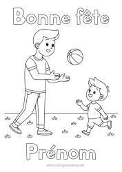 Dessin gratuit Papa Plage Enfant Adulte Ballon de plage Coach, entraineur Jeux et jouets Compétitions et récompenses
