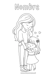 Dibujo libre Corazón Mamá Feliz día de fiesta Chica Hermana Niñera Adulto