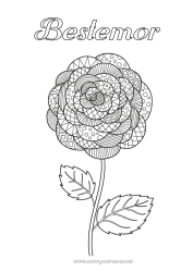 Fargeleggingssiden for barn Blomster Zentangle Kamelia