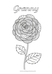 Child coloring page Flowers Zentangle Camelia