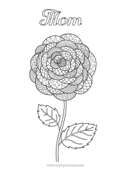 Child coloring page Flowers Zentangle Camelia