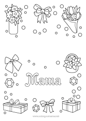 Kinder-Malvorlage Blumen Geschenke Frohes Fest Schwester Schmuck Blumenstrauß