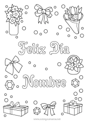 Dibujo libre Flores Regalos Feliz día de fiesta Hermana Joya Ramillete