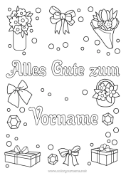 Kostenlose Malvorlage Blumen Geschenke Frohes Fest Schwester Schmuck Blumenstrauß
