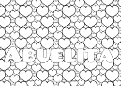 Niño página para colorear Corazón Hermana Nombre decorado Niñera Dibujos complejos para colorear Zentangle