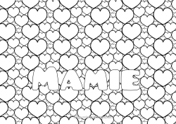 Coloriage enfant Coeur Soeur Nom décoré Nounou Coloriages complexes Zentangle