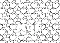 Farvelægningssiden for børn Hjerte Søster Dekoreret navn Barnepige Komplekse farvelægninger Zentangle