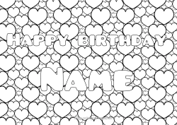 Free colouring Heart Sister Decorated name Nanny Complex colouring pages Zentangle