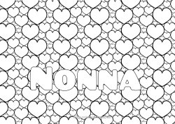 Pagina da colorare per bambini Cuore Sorella Nome decorato Tata Colorazioni complesse Zentangle