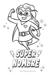 Dibujo libre Mamá Chica Héroe Hermana Amigo Niñera Insignia Super